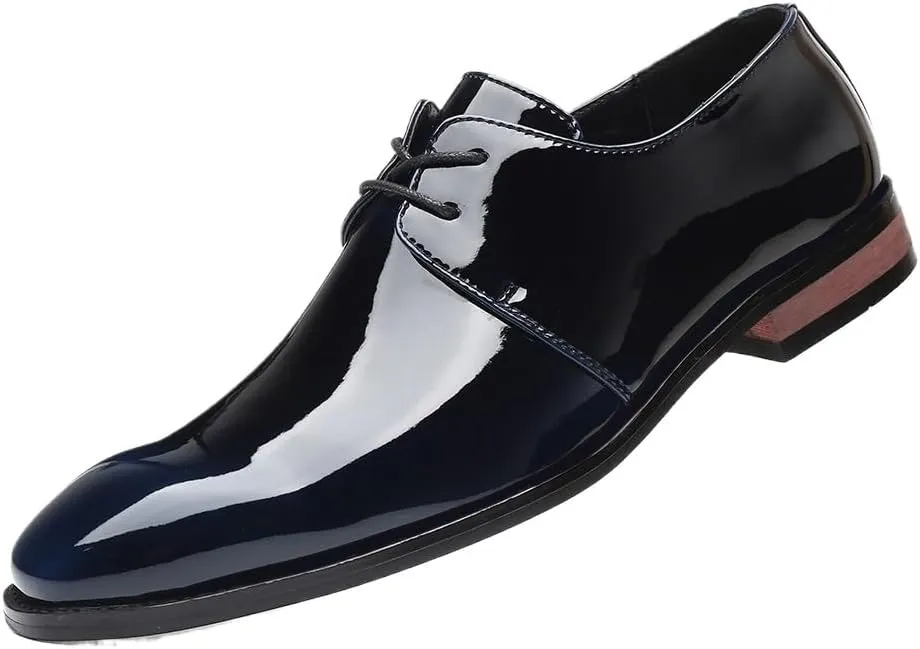 Men's Gradient Color Oxford Shoes, Lace-up PU Leather Fashion Dress Sneakers, Pointed Tip Orthopedic Business Casual New Shoes