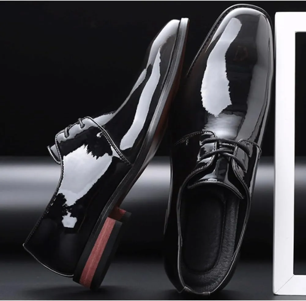 Men's Gradient Color Oxford Shoes, Lace-up PU Leather Fashion Dress Sneakers, Pointed Tip Orthopedic Business Casual New Shoes