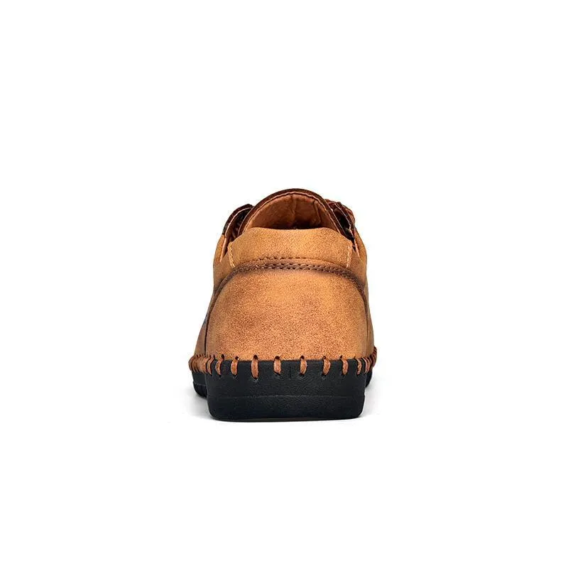 Men's Hand Stitching Anti-collision Soft Casual Leather Shoes