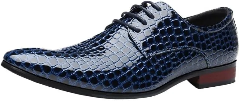 Men's Oxford Shoes Lace-up PU Leather Fashion Dress Sneakers, Pointed Tip Orthopedic Business Casual New Shoes