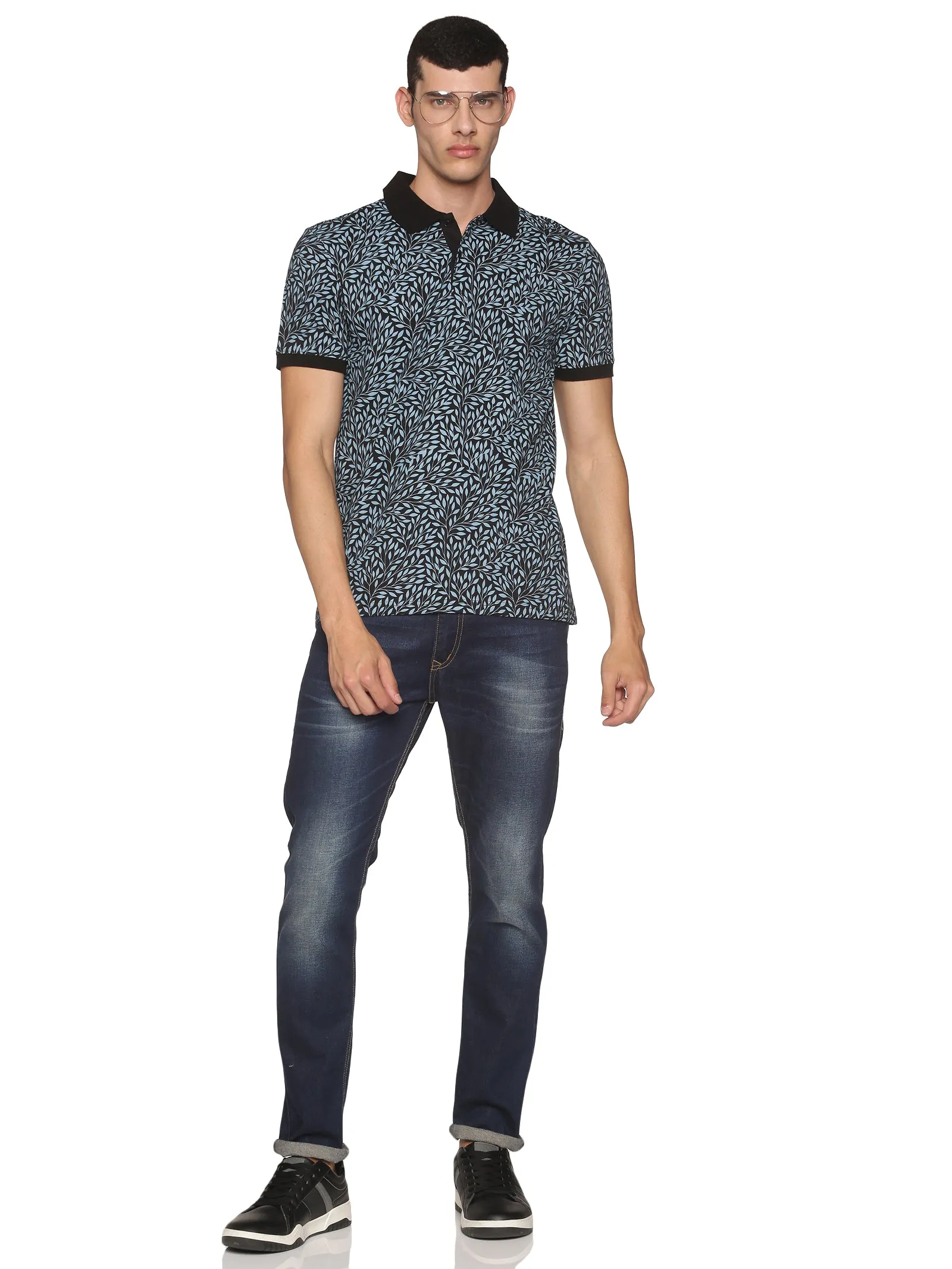 Men's Recycled Cotton Printed Polo Tshirt