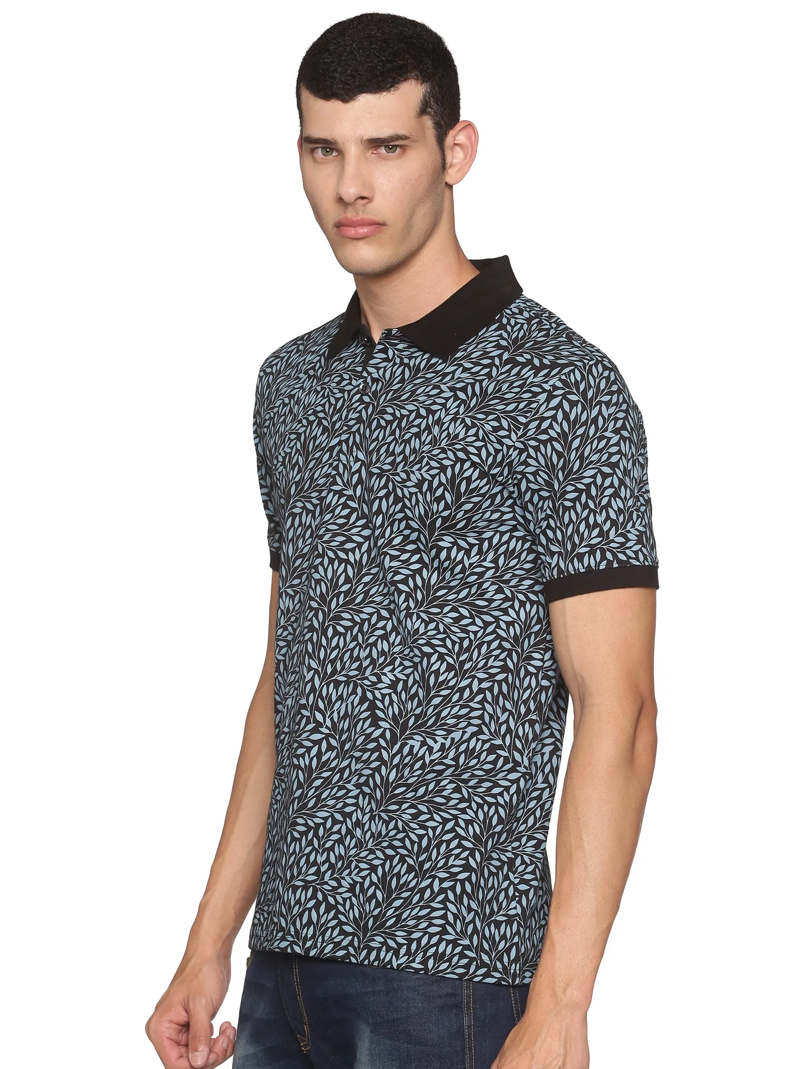 Men's Recycled Cotton Printed Polo Tshirt