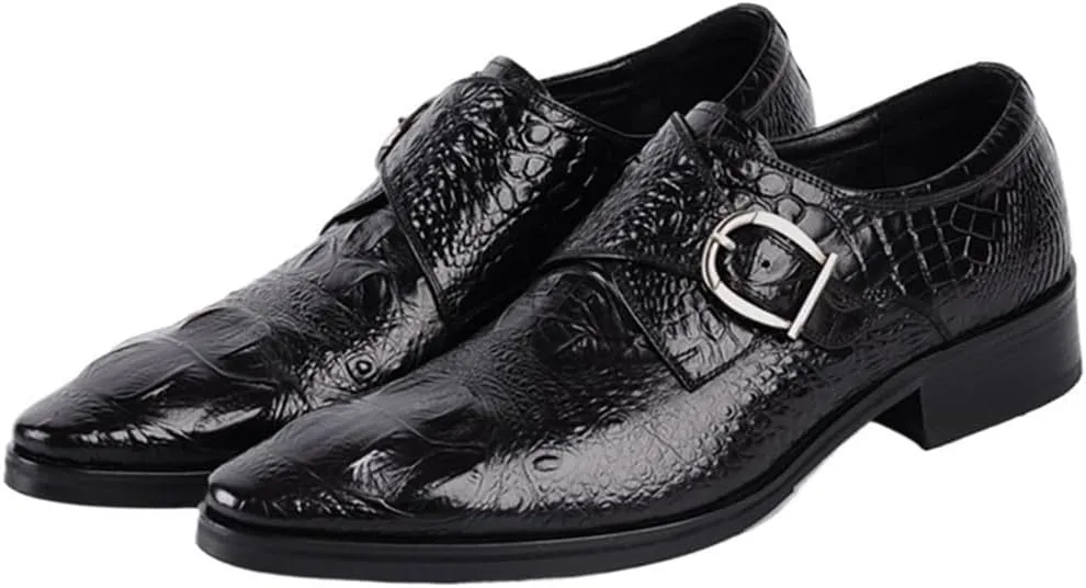 Men's Slip-On Comfort Orthopedic Dress Shoes, Pointed Tip Casual Business Oxford Leather Loafers for Walking and Office Use