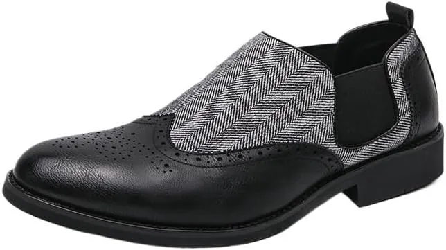 New Men's Classic Career Leather Shoes Fashion Business Casual Driving Shoes Men Brock Handmade Vintage Slip-on Loafers