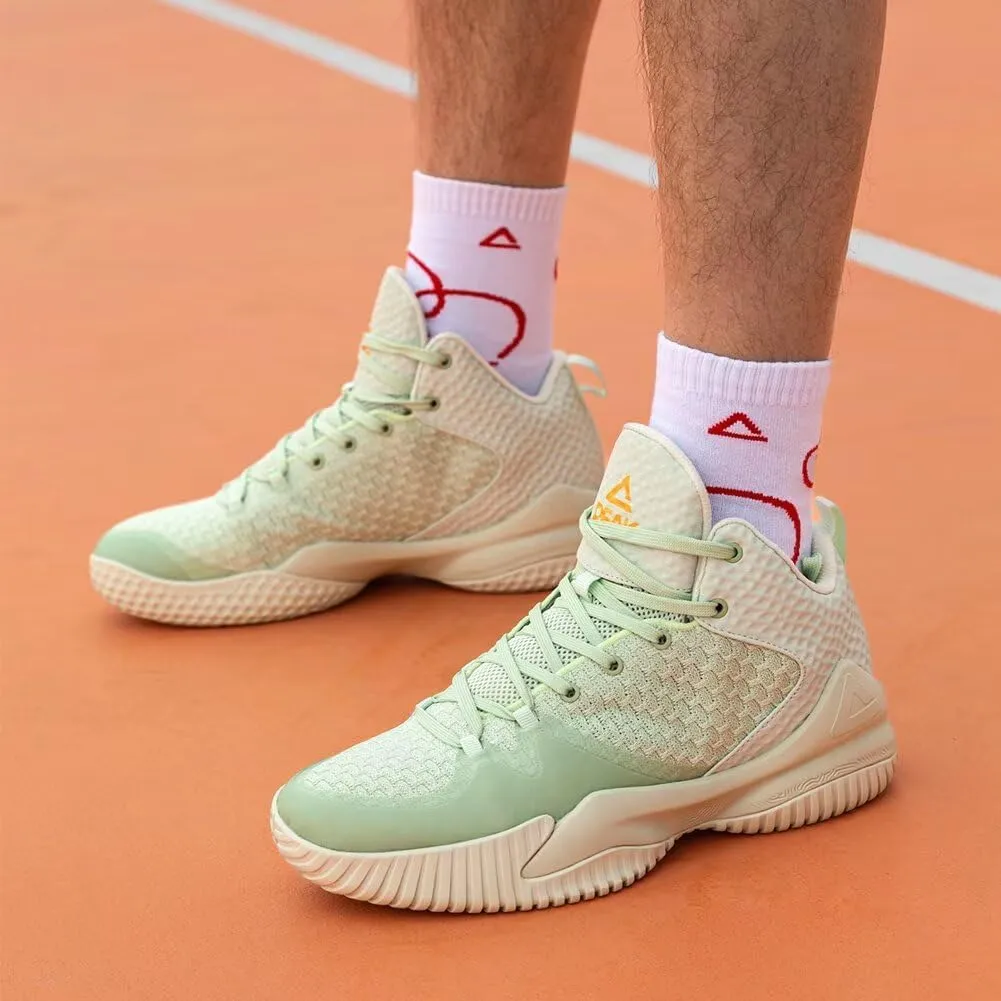 PEAK High Top Mens Basketball Shoes Streetball Master Breathable Outdoor Sneakers Cushioning Shoes for Fitness
