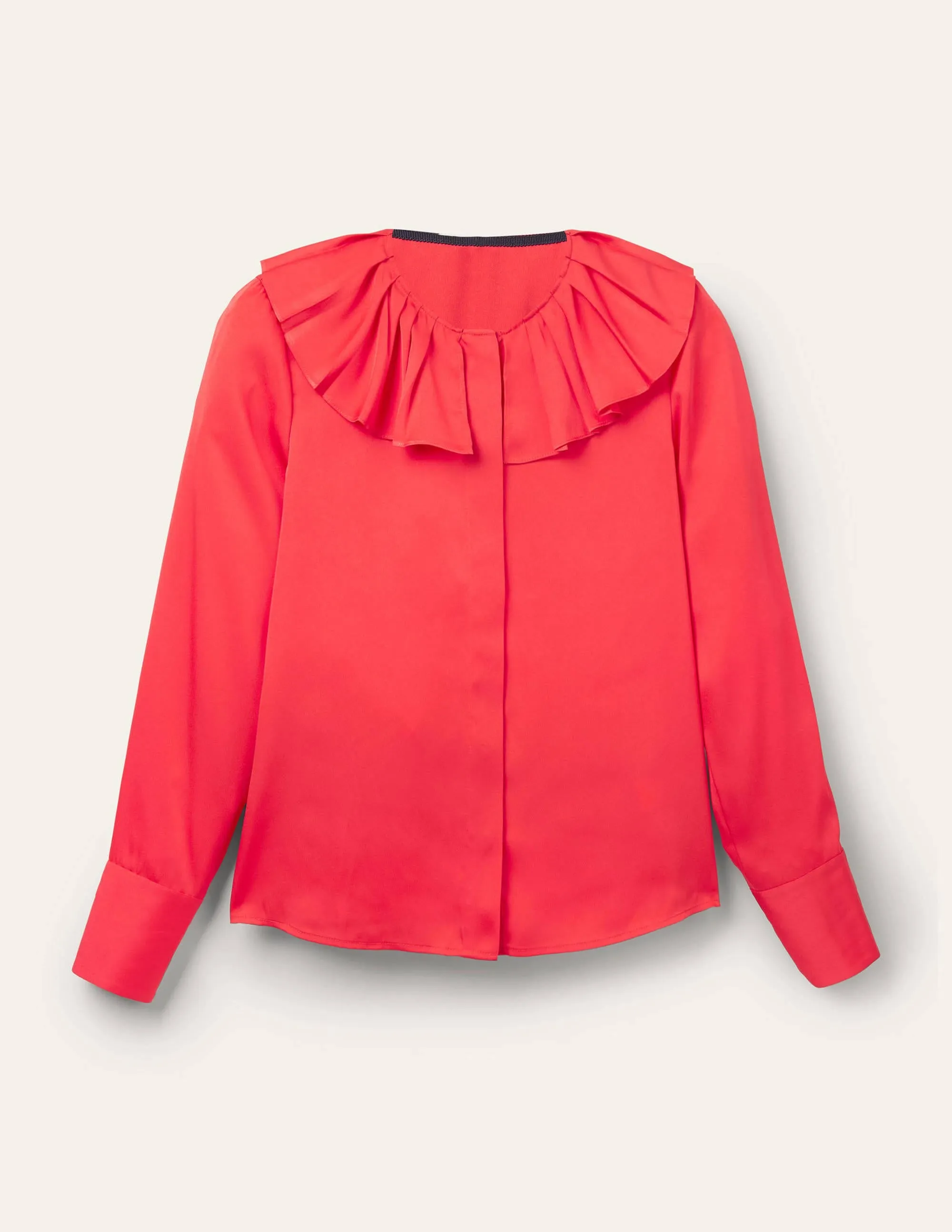 Pleated Collar Boxy Top-Poppadew