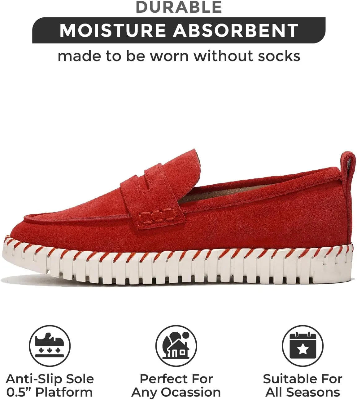Project Cloud Genuine Leather Loafers for Women ?C Women's Fashion Sneakers for 2025, Non-Slip Work Shoes with Memory Foam Insole ?C Lightweight & Flexible Womens Loafers (Filide)