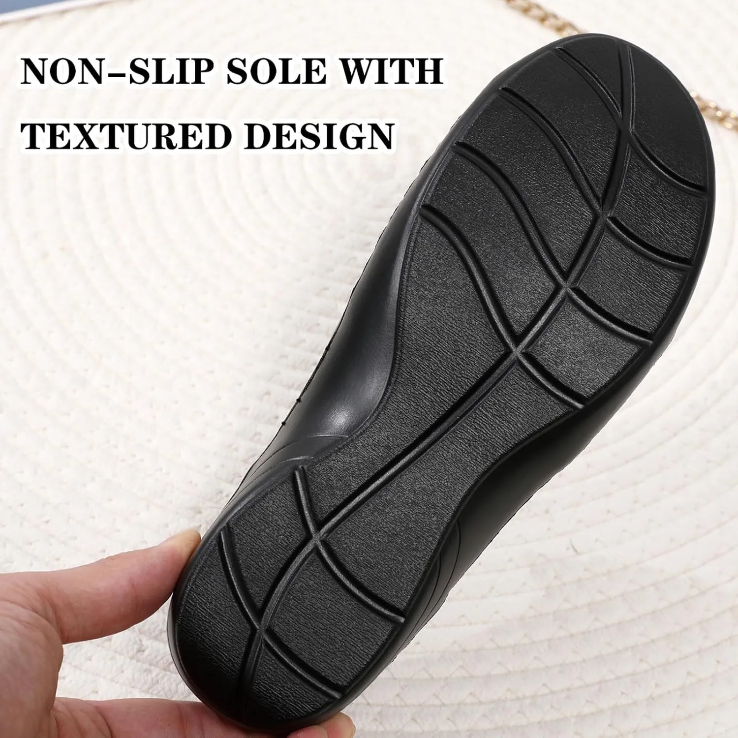 QAE Loafers for Women Comfort Orthopedic Slip On Penny Loafers Women's Flat Shoes for Casual Walking Dress Work Business