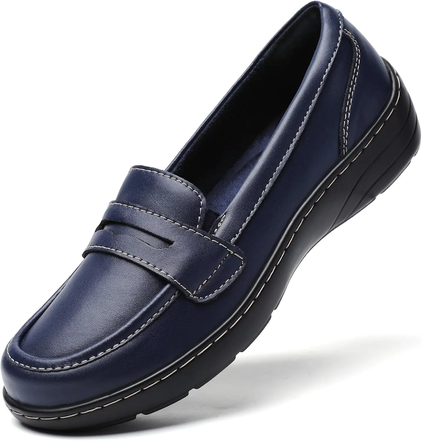 QAE Loafers for Women Comfort Orthopedic Slip On Penny Loafers Women's Flat Shoes for Casual Walking Dress Work Business