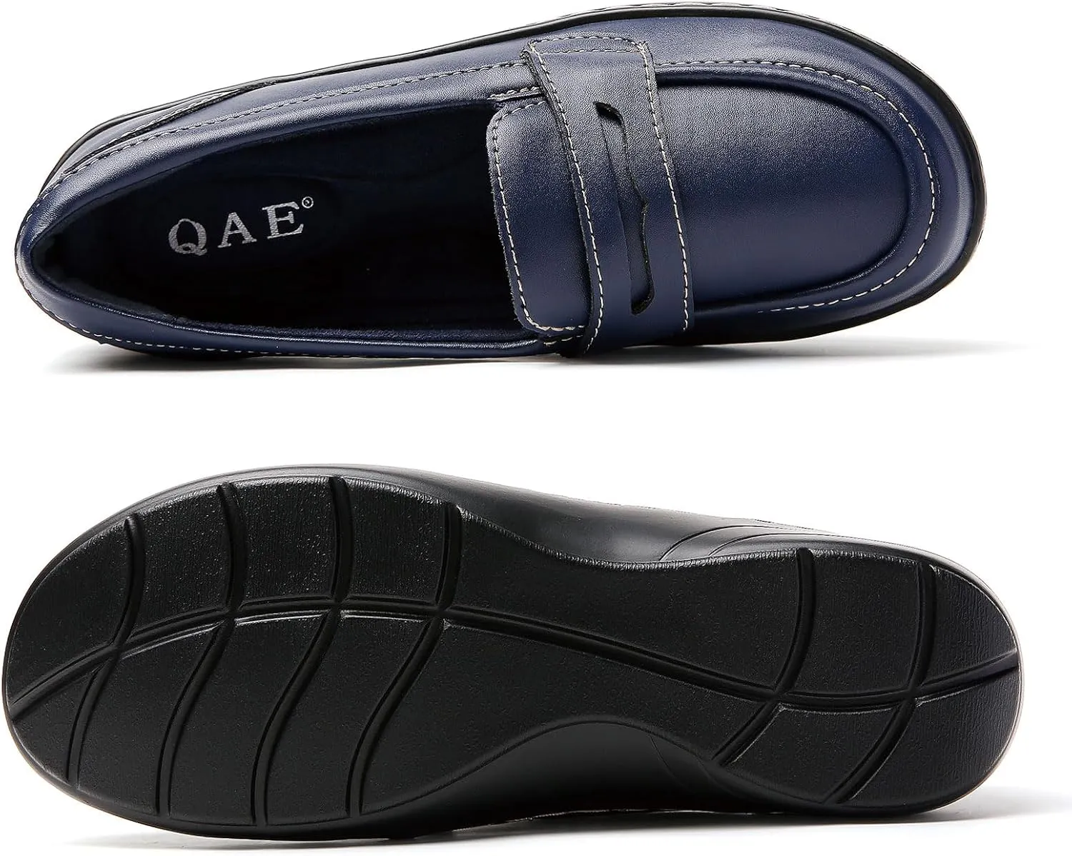 QAE Loafers for Women Comfort Orthopedic Slip On Penny Loafers Women's Flat Shoes for Casual Walking Dress Work Business