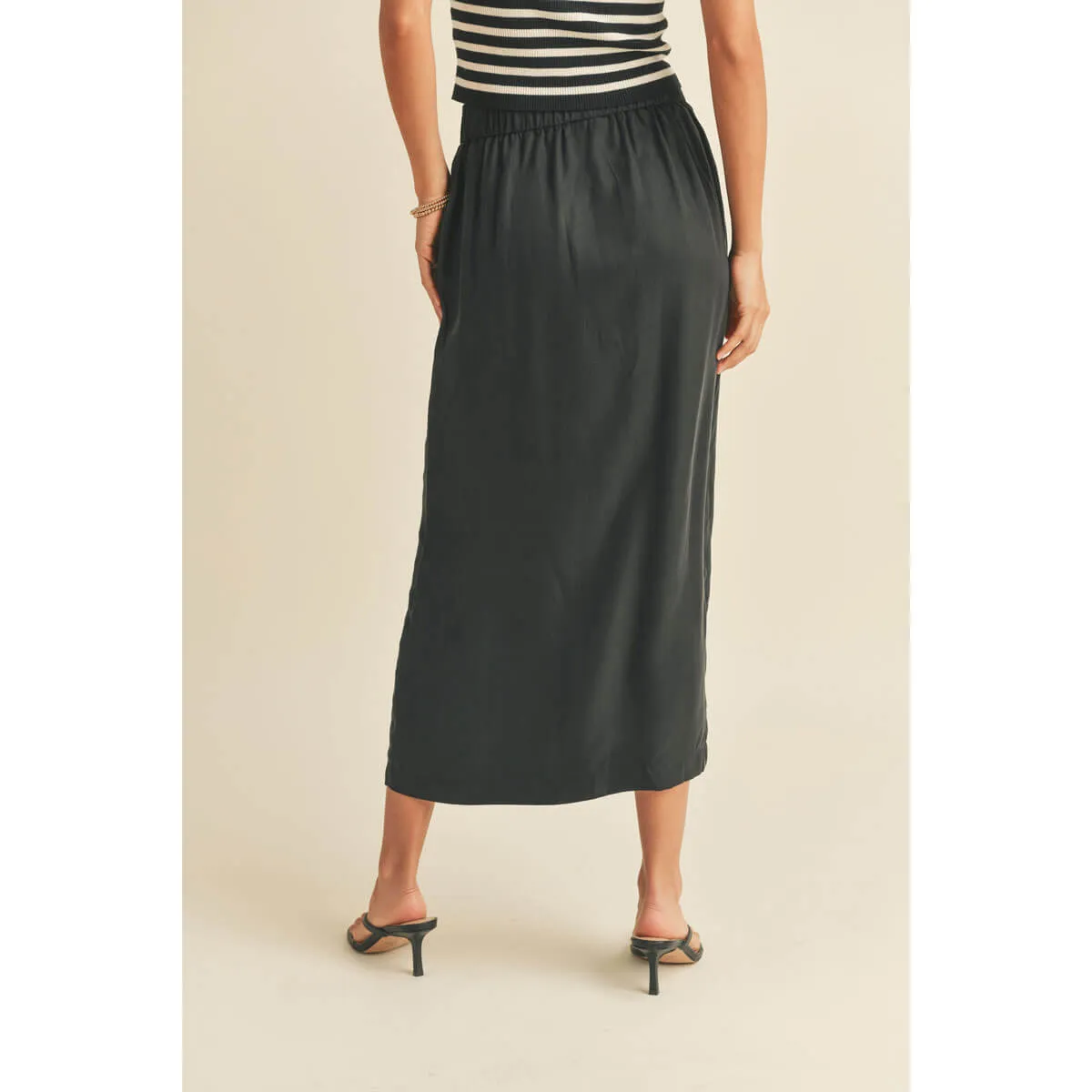 Suede Button-Down Cargo Skirt