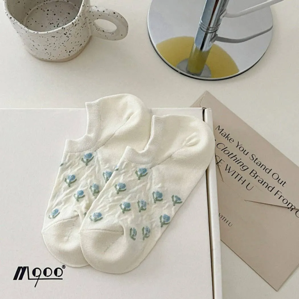 Tulip Print Summer Low-Cut Socks