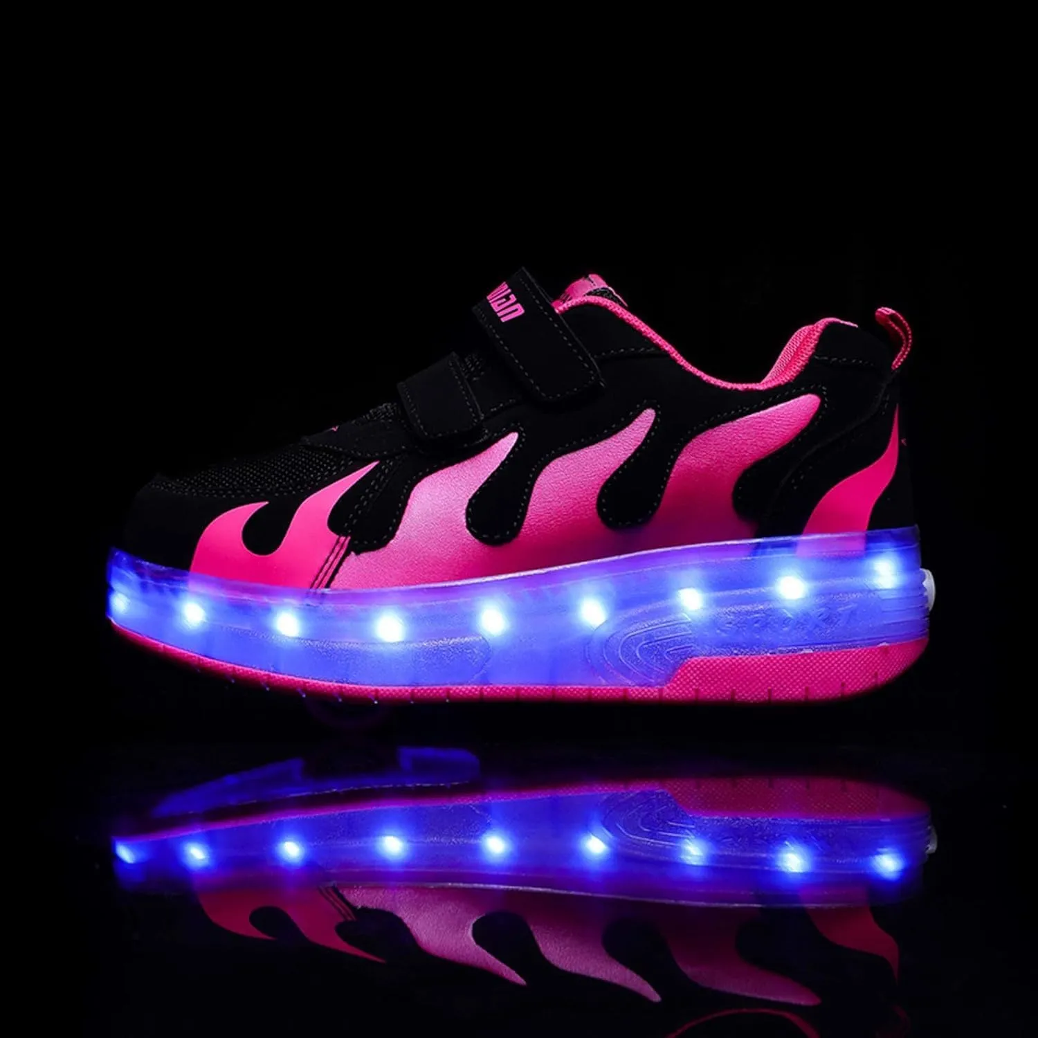 Two Wheeled Walking Shoes Rechargeable LED Flash Shoes Roller Skates