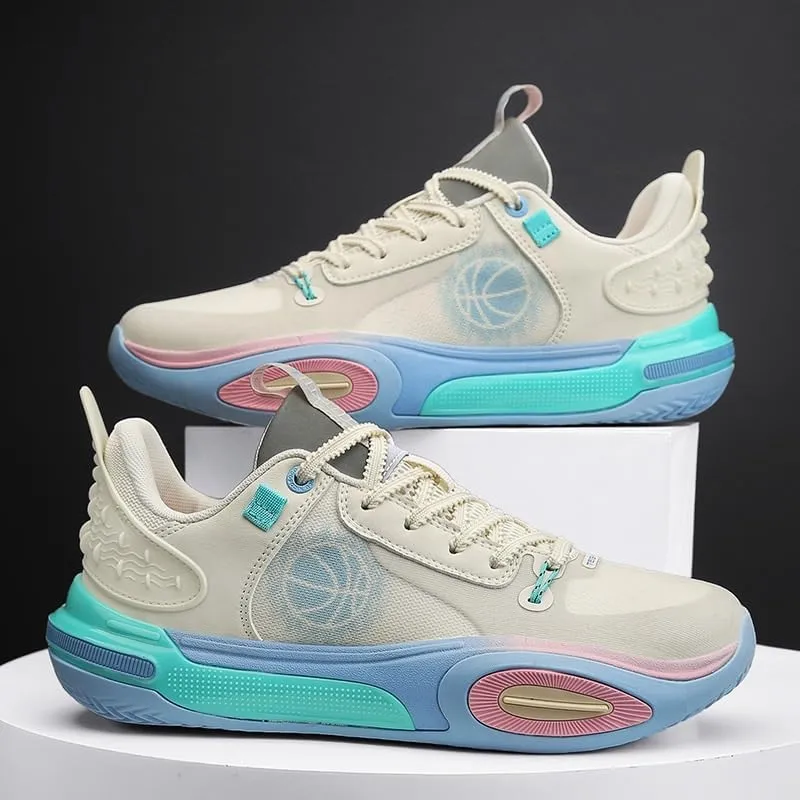 Unisex Breathable Basketball Shoes Low Cut Wear-Resistant Boots Anti Slip Training Sports Shoes