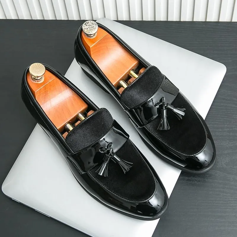 with Tassel Loafer Shoes New Luxury Slip on Dress Shoes Men Genuine Leather Italian Loafer Shoes for Men Formal Oxford Men Casual Shoes