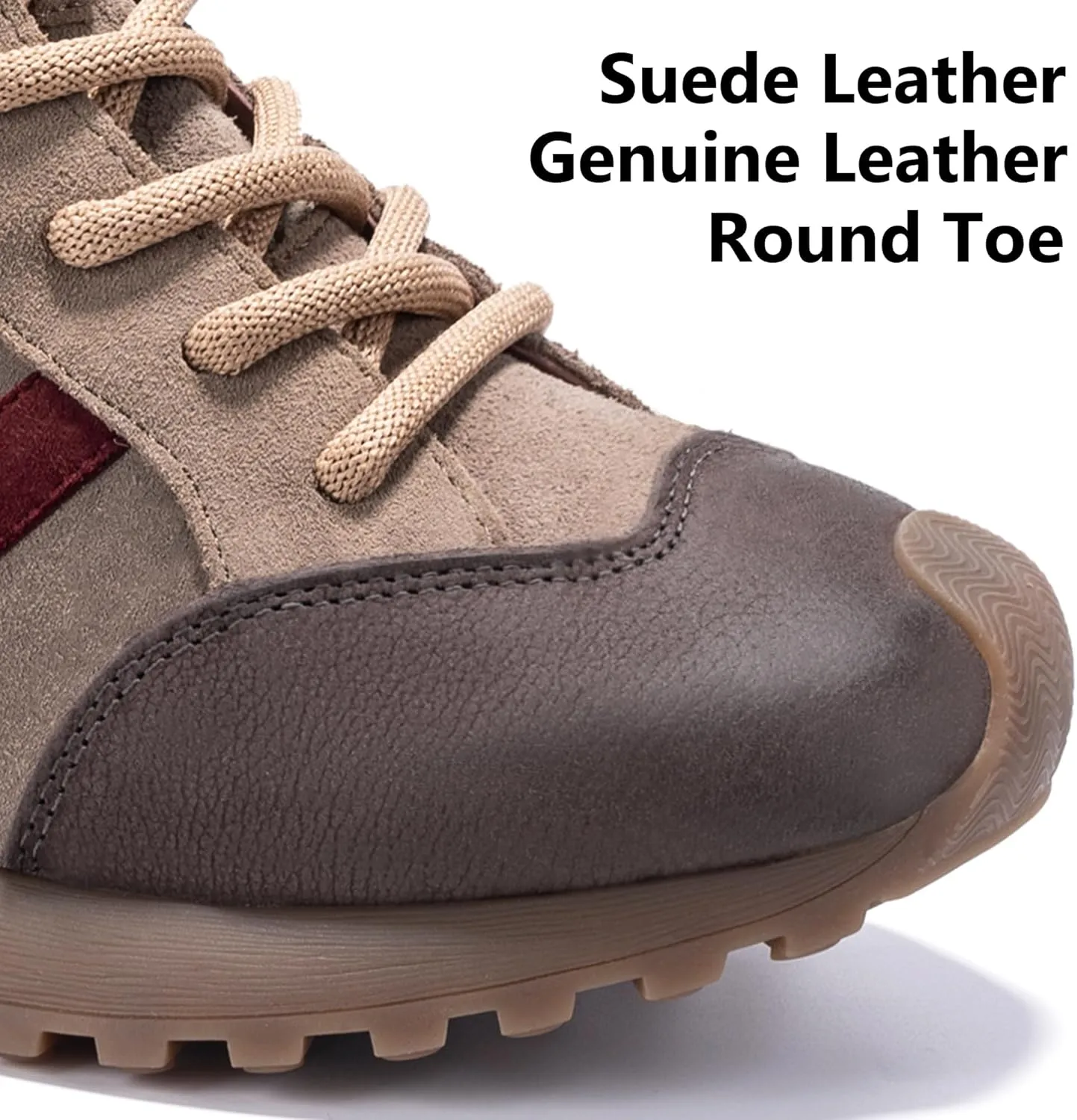 Women's Walking Shoes, Comfortable Running Shoe for Women, Non-Slip Athletic Sports Gym Breathable Durable Fashion Sneakers, Genuine Leather Oxford Rubber Lace Up Design