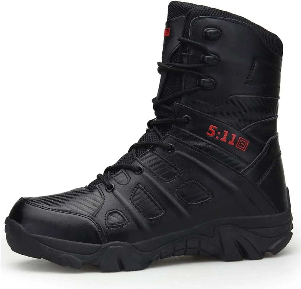Wygwlg Mens Army Military Combat Shoes Special Forces Boots Leather Patrol Waterproof Work Hiking Boot Durable Cadet Boots