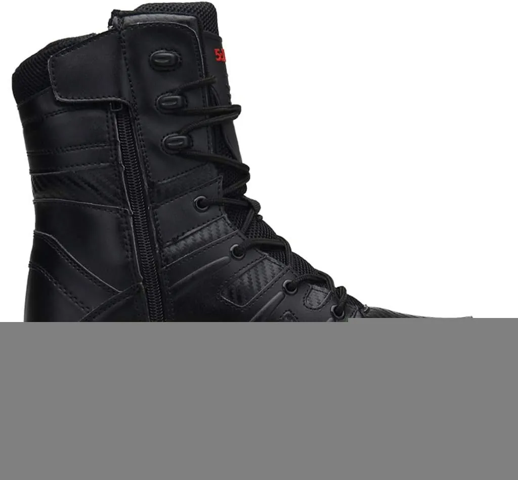 Wygwlg Mens Army Military Combat Shoes Special Forces Boots Leather Patrol Waterproof Work Hiking Boot Durable Cadet Boots
