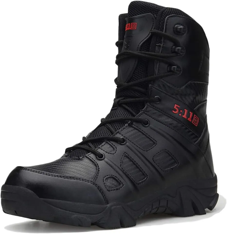 Wygwlg Mens Army Military Combat Shoes Special Forces Boots Leather Patrol Waterproof Work Hiking Boot Durable Cadet Boots