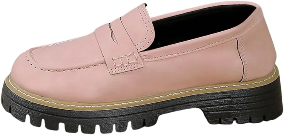 YFGBCX Women Orthopedic Platform Loafers Non Slip Thick Sole Shoes Breathable Comfortable Walking Loafers All Matched for Outdoor Travel Black